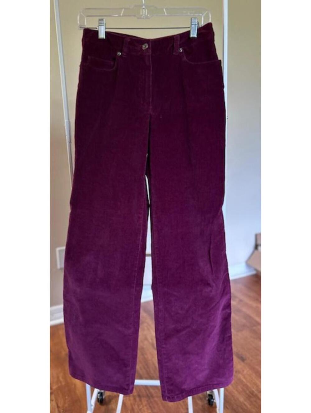Jones Wear Sport Stretch Corduroy Pants Size 4 Burgundy